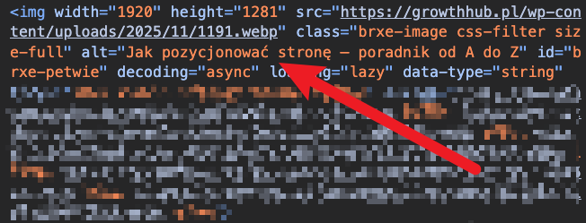Atrybut alt przypisany do obrazka